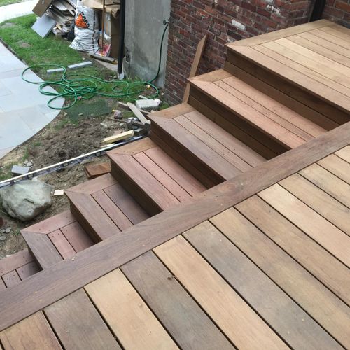 Deck project in Newton, ipe boards for decking and