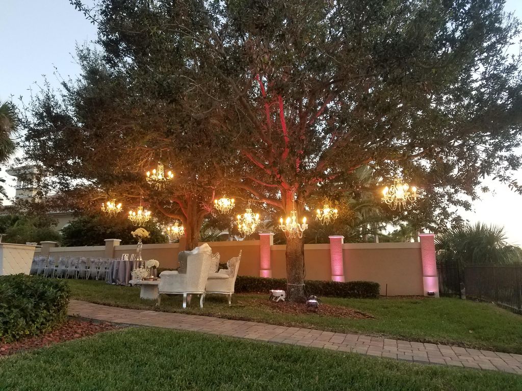 Temporary Lighting for Outdoor Wedding