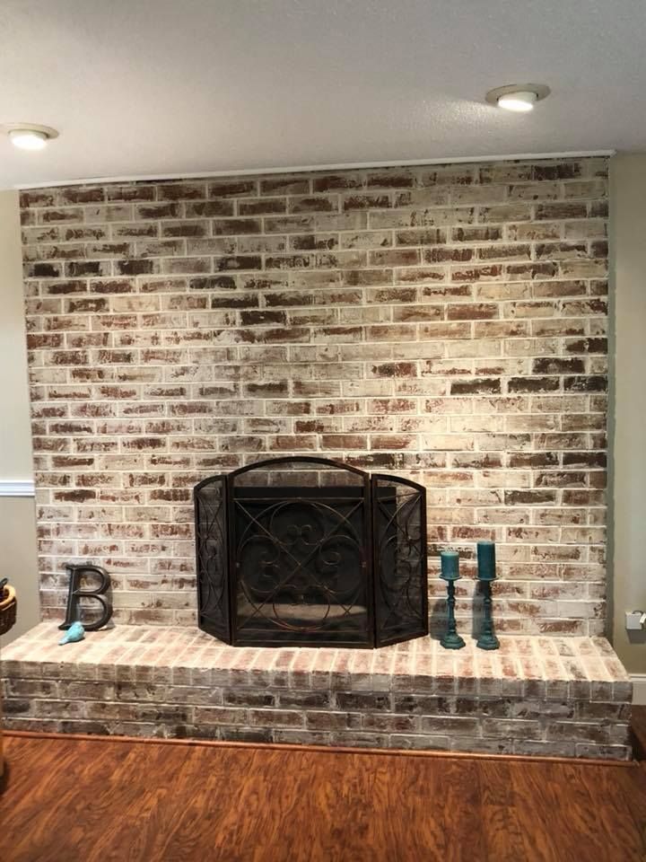After: Updated fireplace with German Smear