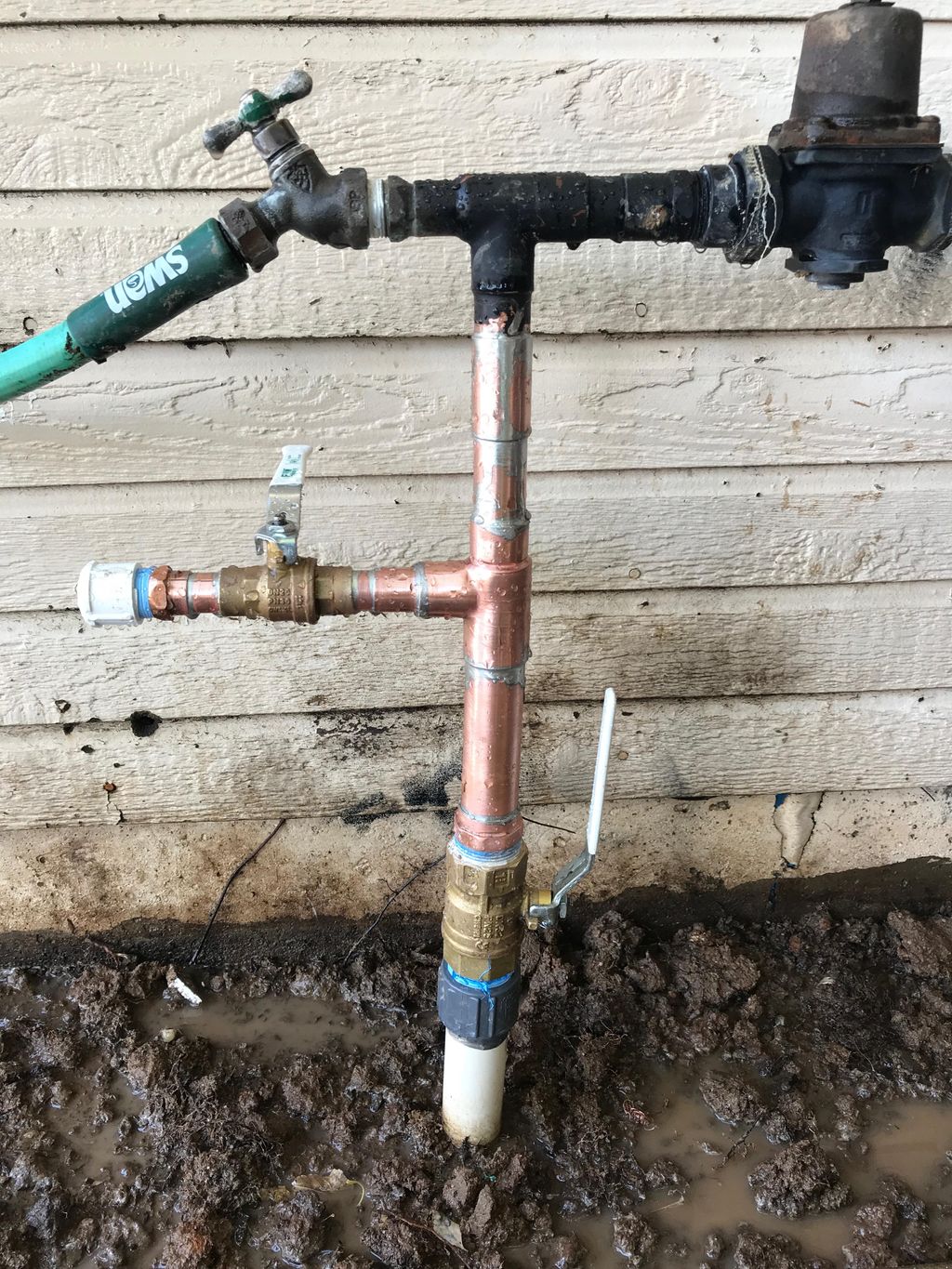 main shut off valve and pipework