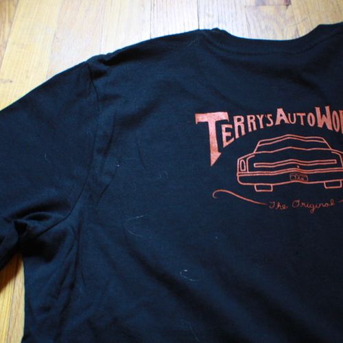 Back of shirt. Custom work for Terry's Auto Works.