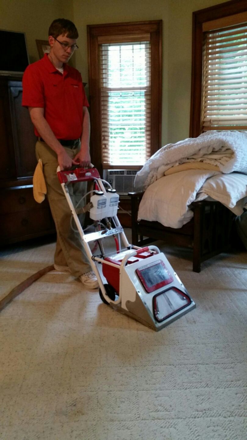 We use a portable steam/hot water extraction tool 