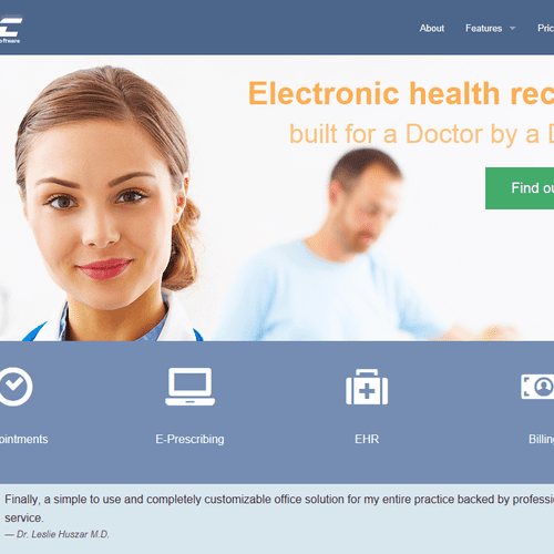 Website for EHR software company