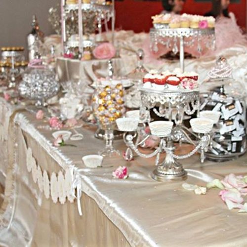 A beautiful baptism candy/dessert table.