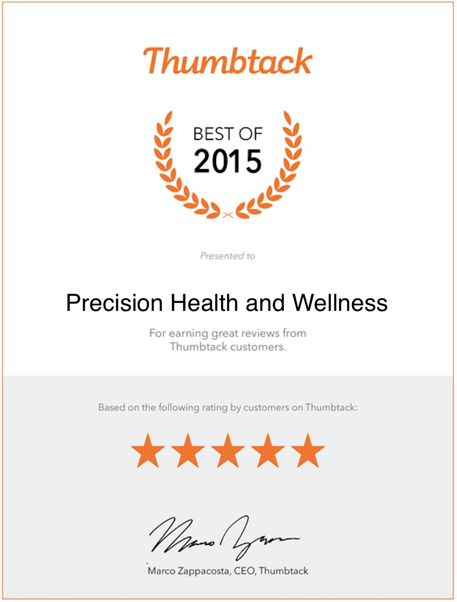 Recipient of Thumbtact's "Best of 2015" award!