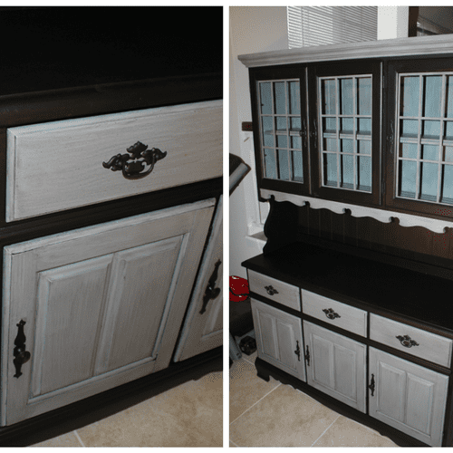 Hutch refinished in shabby paints chalked paint. L