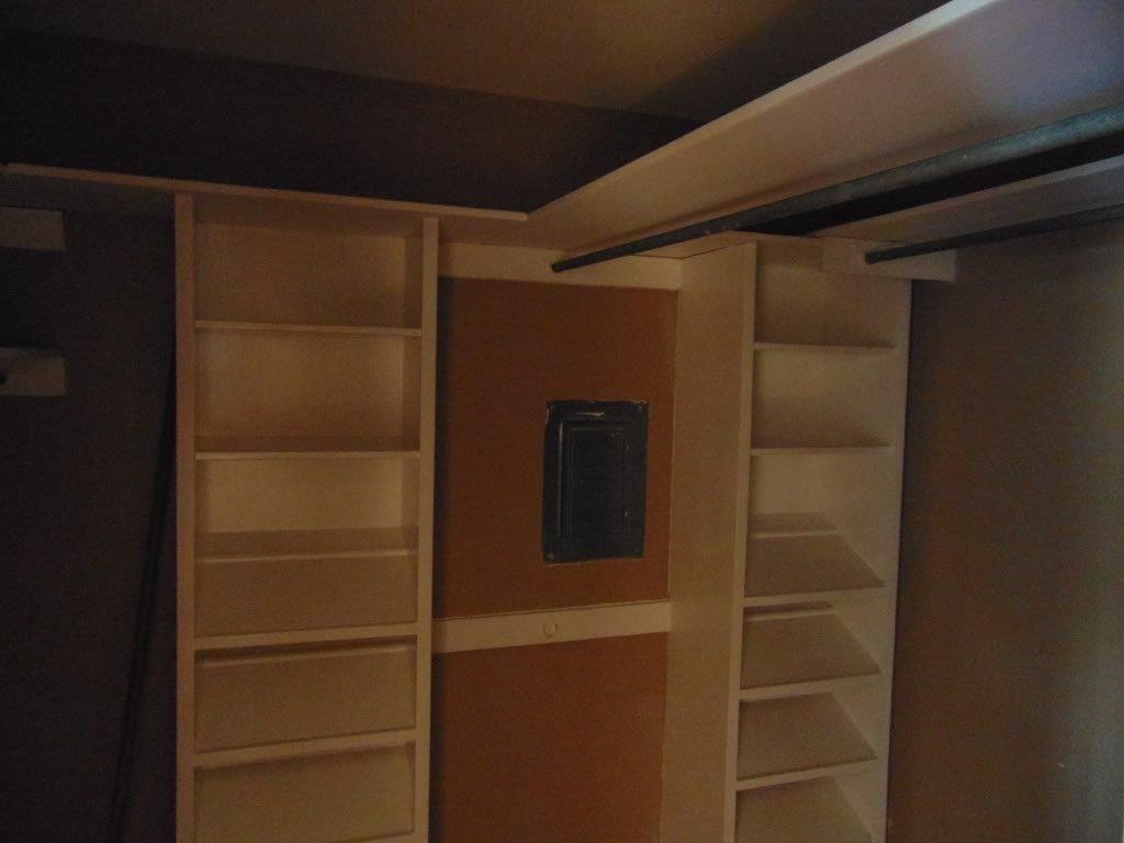 Closet shelving. started with Drywall and raw shel