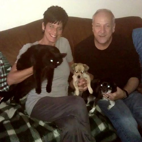 Mom and Dad with our Pets