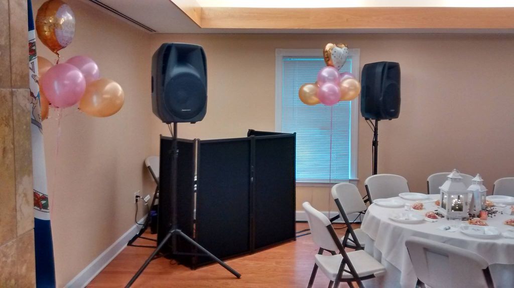 My typical DJ booth setup