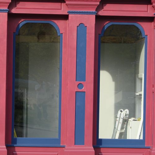 Custom column, window, paneling, and exterior trim