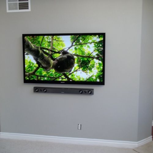 TV & Soundbar Installation w/Concealed Wiring
