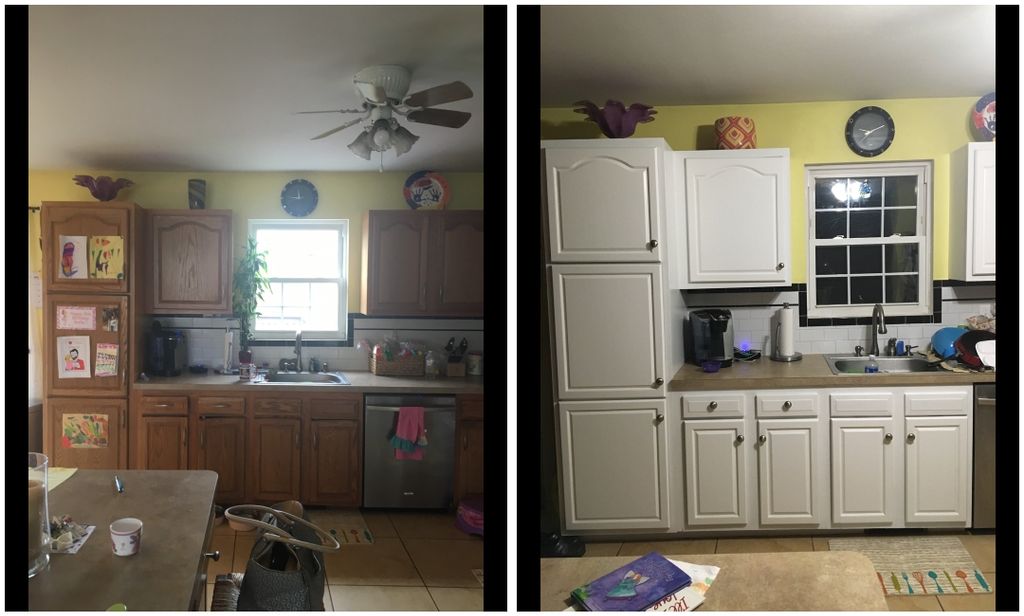 before and after kitchen cabinets 😊