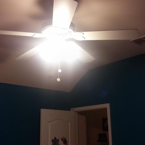 Ceiling fan install.