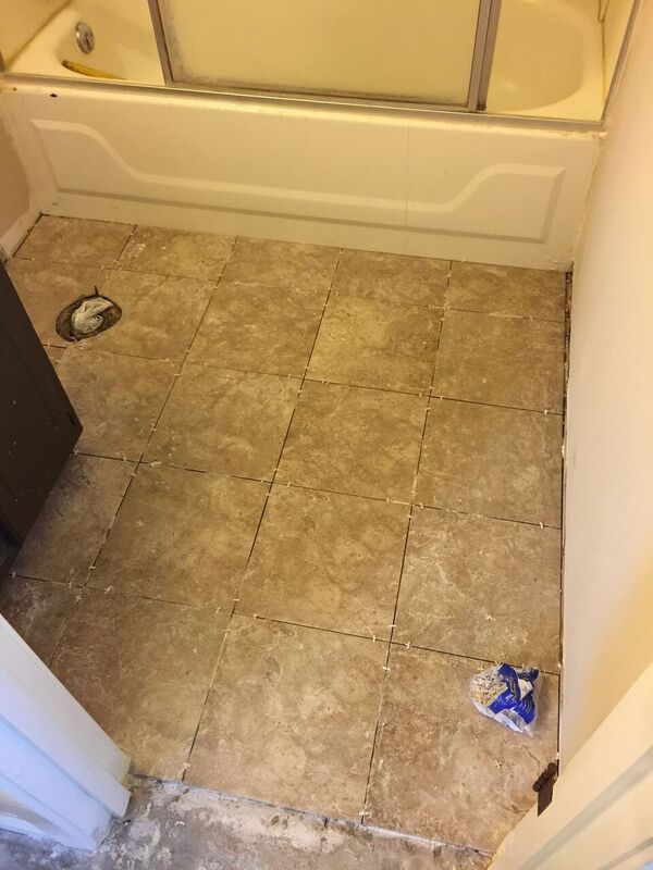 Bathroom floor - before grouting