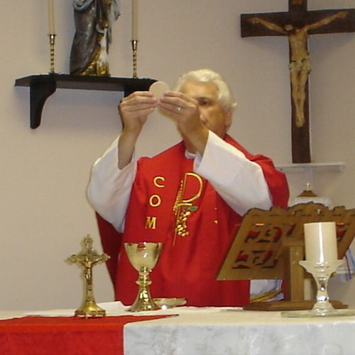 Father Bob saying Mass