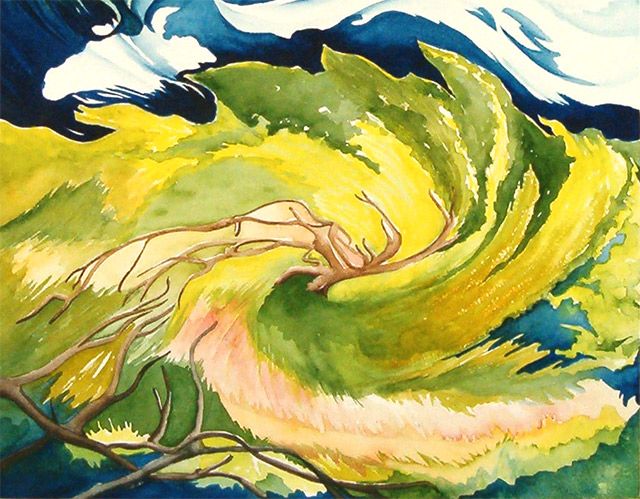 "Spin on Nature," watercolor, Redding, California