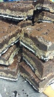 The Double Cookie brownie. chocolate sandwich cook