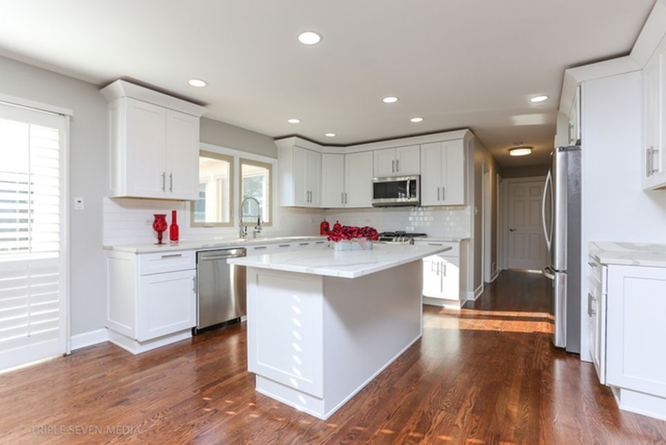 Complete rehab of kitchen. White shaker style cabi