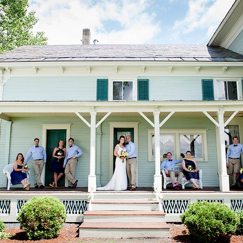 Wedding Party, Porch, Blue and Yellow, Formal Port