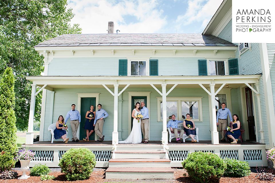 Wedding Party, Porch, Blue and Yellow, Formal Port