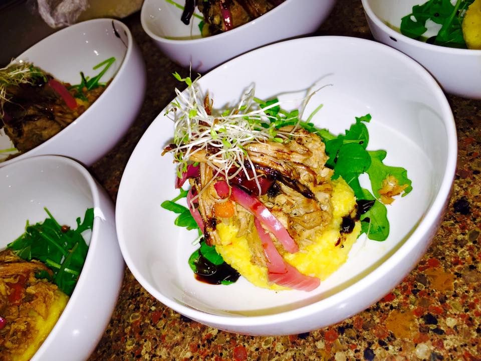 Pulled Pork Napoleon with Pickled Red Onions