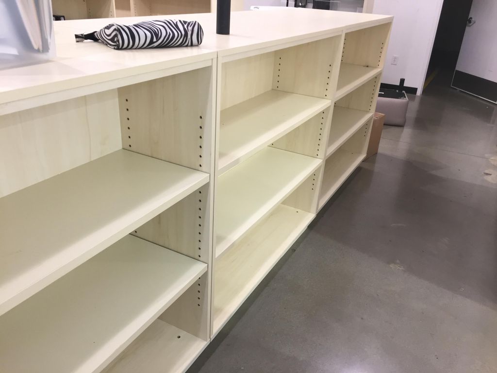 Each shelf had to be separated and disassembled wh