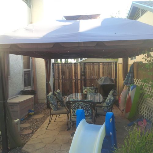 Patio Cover assembly and anchoring