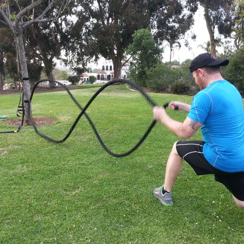 Brett showing us how to work the battle ropes!