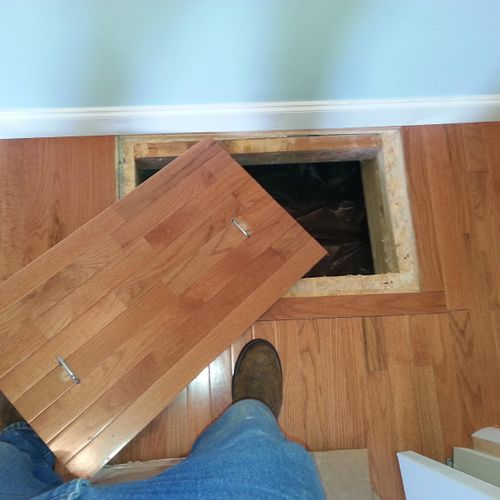 Crawl Space Access Panel Open