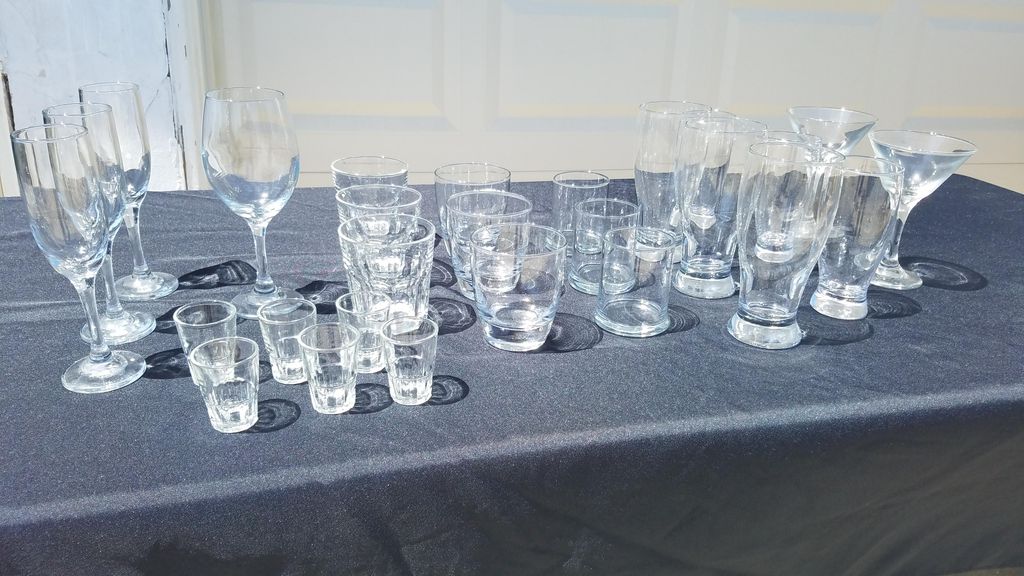 Our Glassware is $.40- YES, forty cent per glass!!