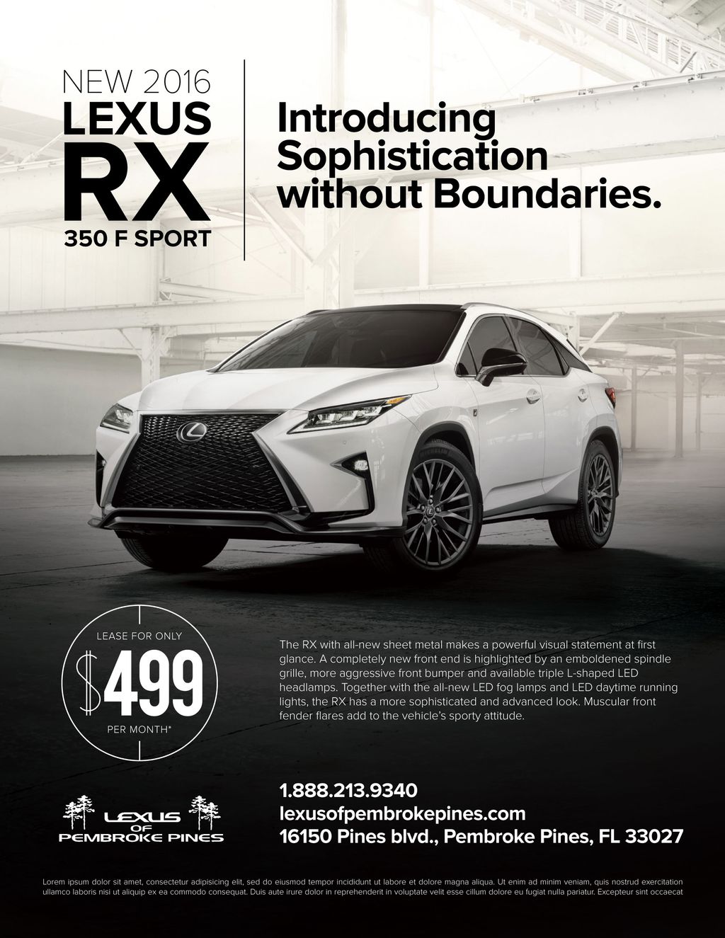 New Lexus 2016 RX advertisement for Lexus of Pembr