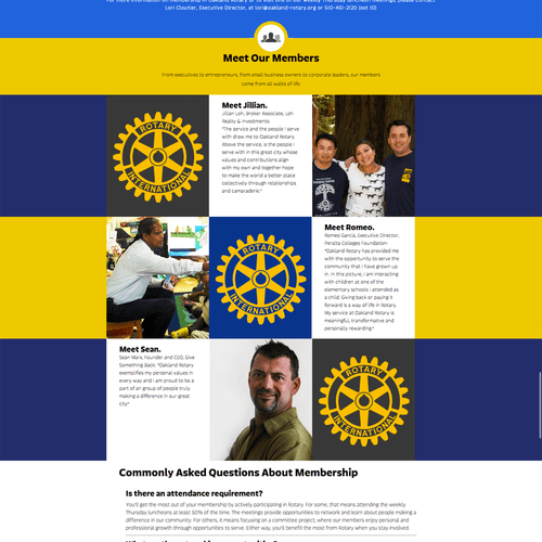 This is the landing page website for the Rotary Cl