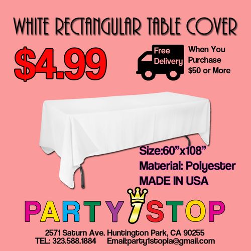 White Rectangular Tablecloth Special