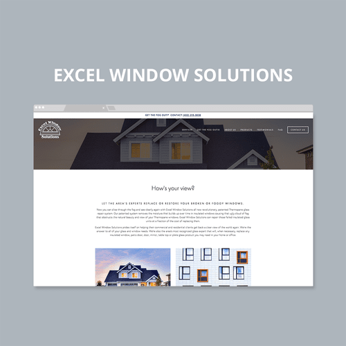 Website for Excel Window Solutions, window and scr