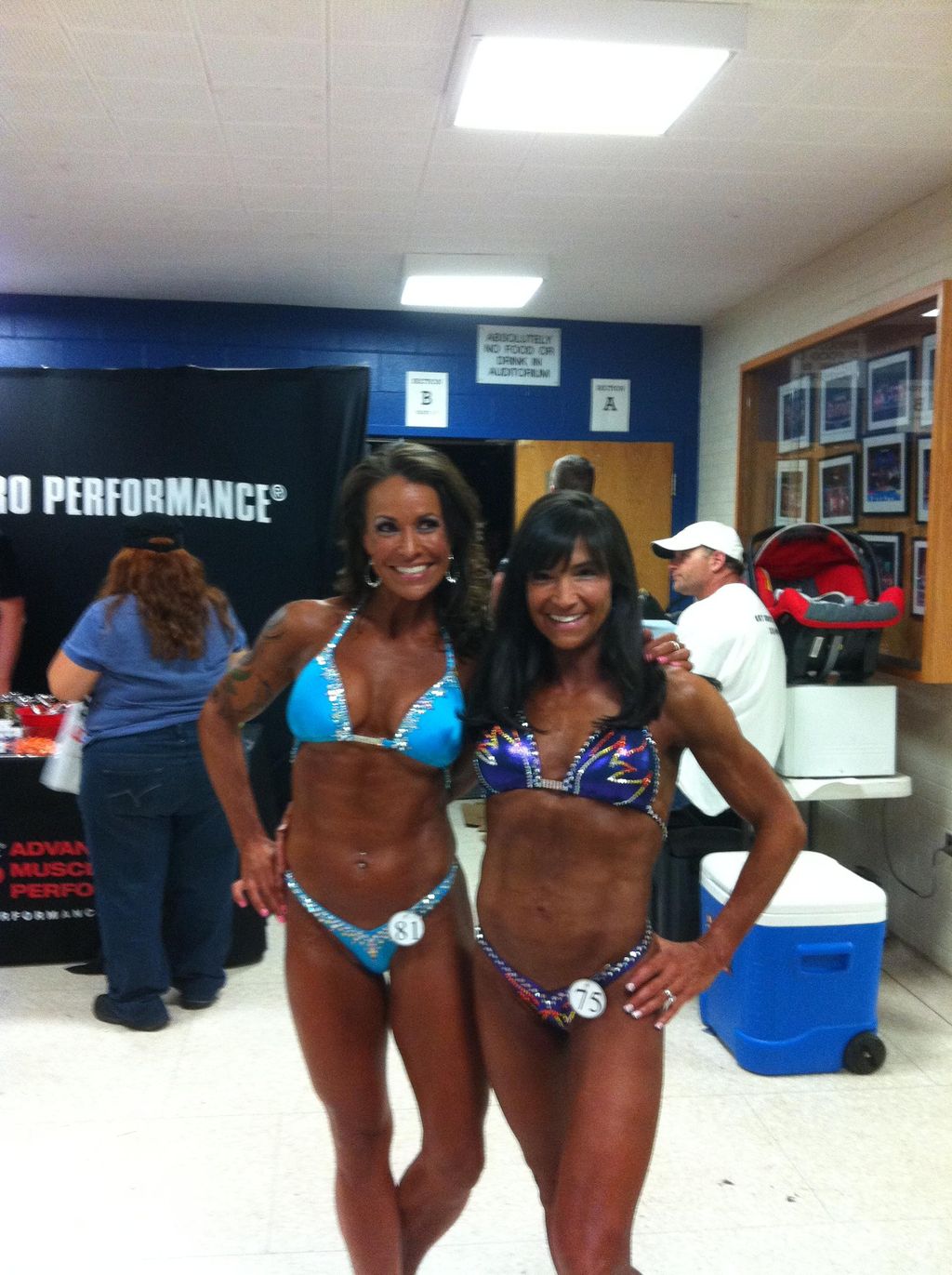 My wife and her friend at a Miss Fitness comprtiti