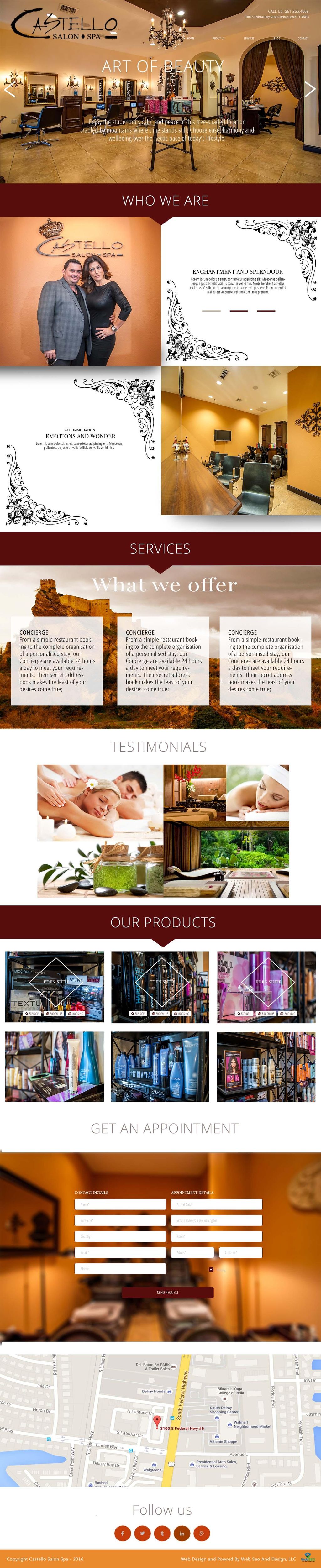 Original Design for Salon Website