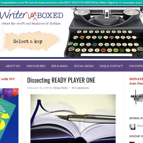 Contributing writer & moderator for Writer Unboxed