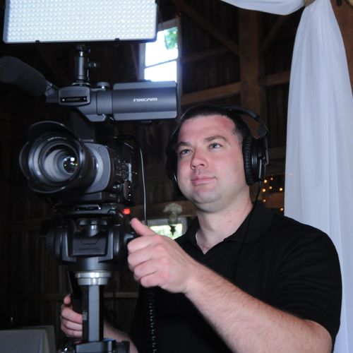Filming a wedding in Noblesville. Photo by Leigh R