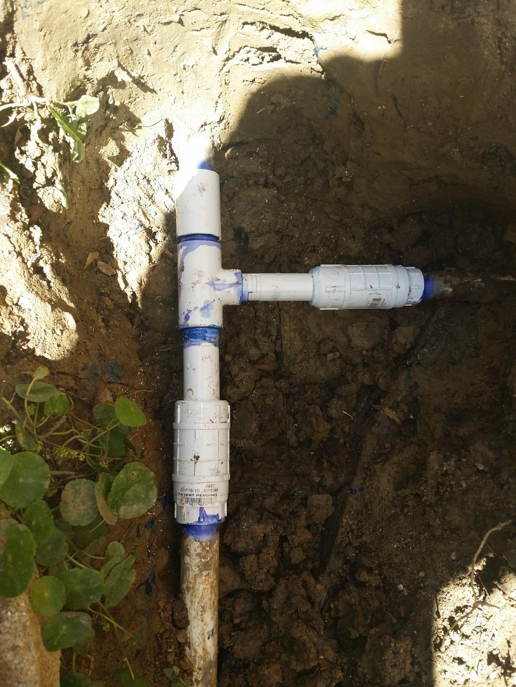 Repaired a lateral line broken at the T