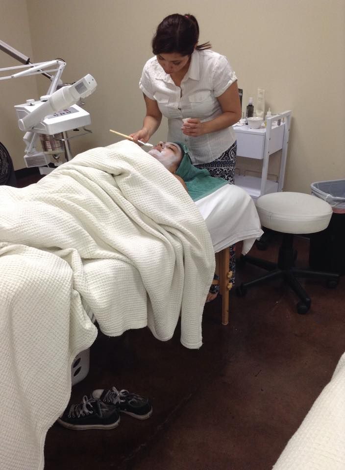 Doing a facial