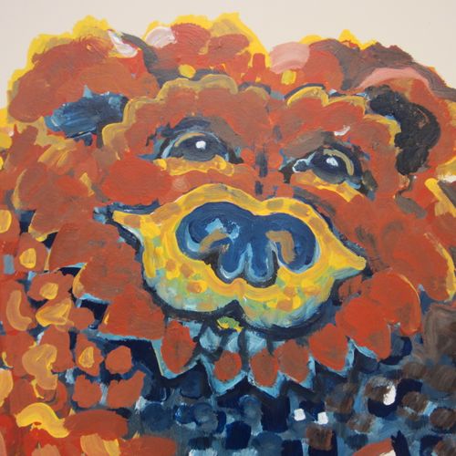 This is a mural of a bear that I painted on the of
