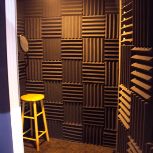 Our tight little sound booth, great for vocals and