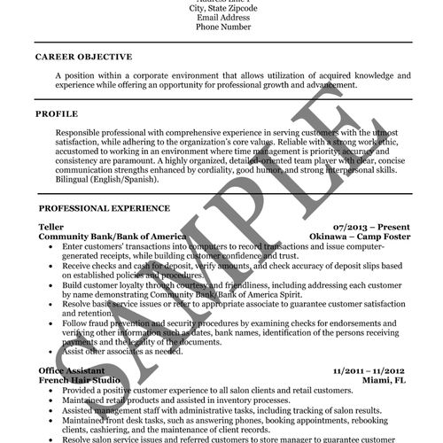 Entry-level resume sample