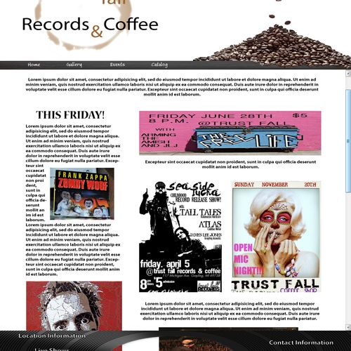 Trustfall Records Website Mockup- Web design and d