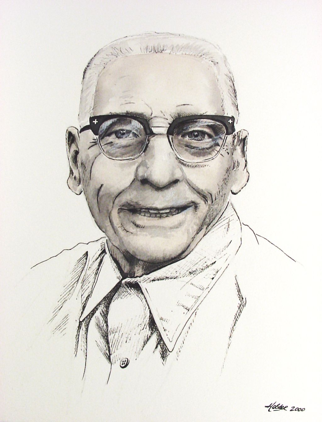 Otto Holter. Pencil and watercolor.