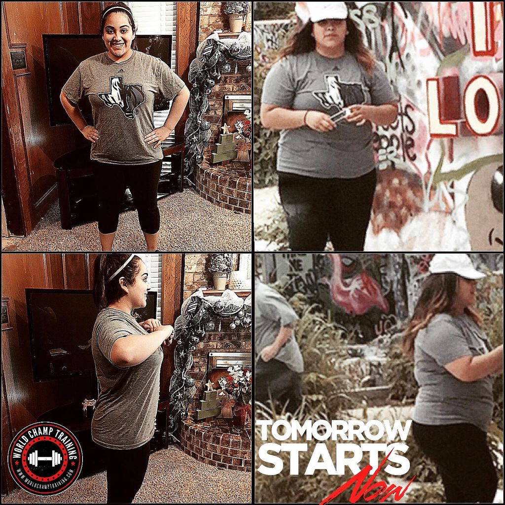 Client weight loss progress picture.