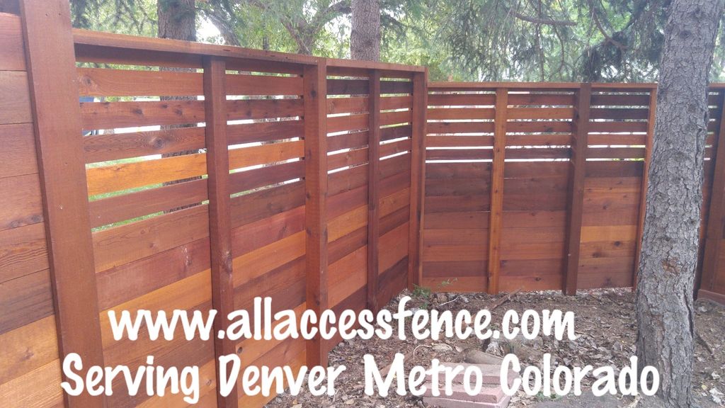 Horizontal custom cedar fence stained