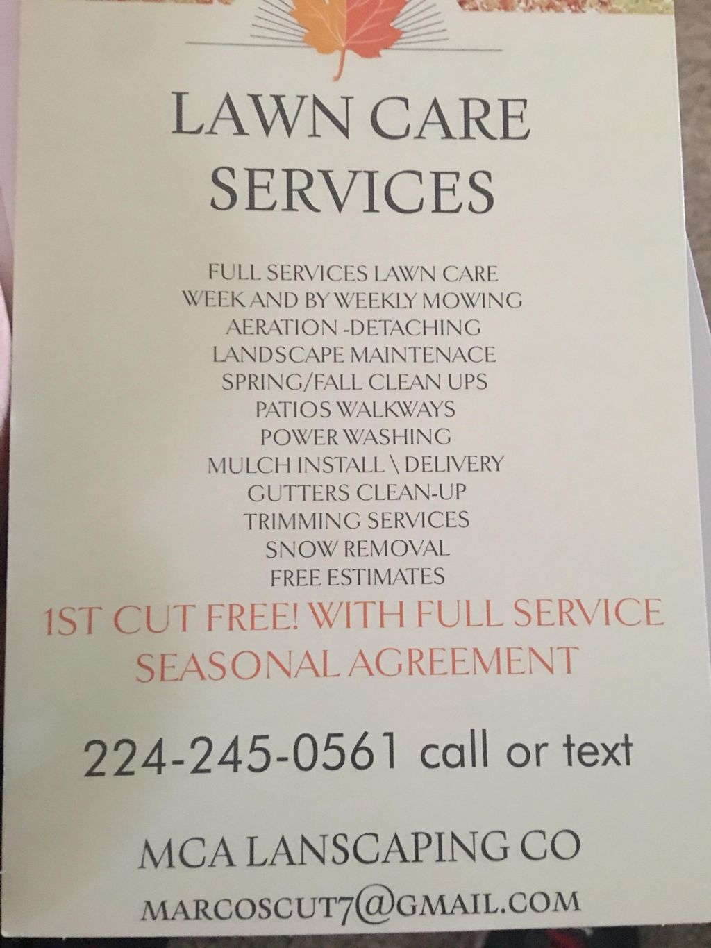 M.C.A Landscaping Co.