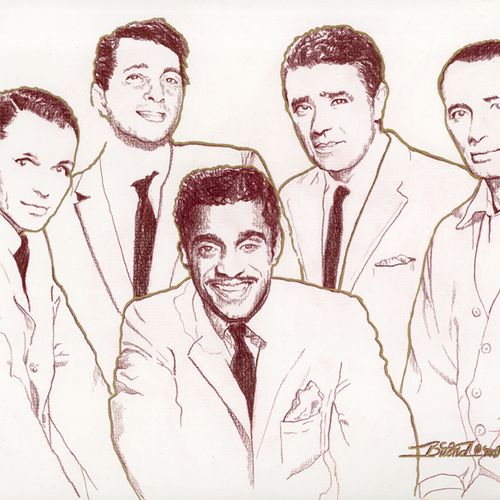 Title: 'Rat Pack' pencil drawing of legends:Sammy 