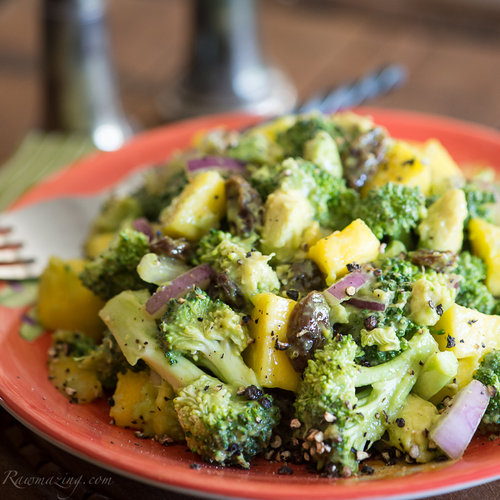 Avocado, Mango Broccoli Salad